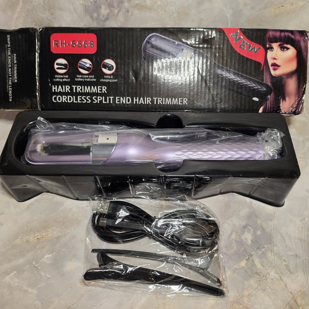 RH-6668 Rechargeable Portable Hair Cordless Split End Trimmer Purple